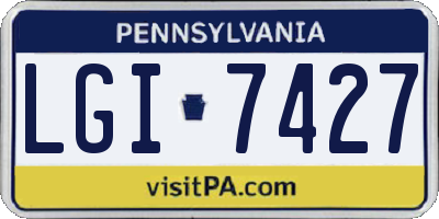 PA license plate LGI7427