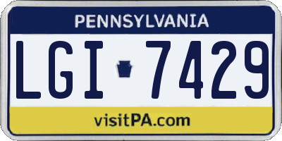 PA license plate LGI7429