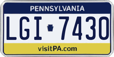 PA license plate LGI7430