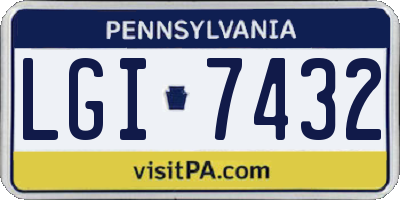 PA license plate LGI7432