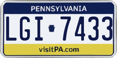 PA license plate LGI7433