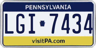 PA license plate LGI7434