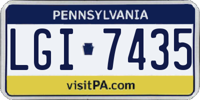 PA license plate LGI7435