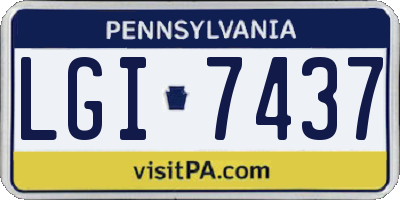 PA license plate LGI7437