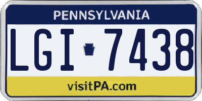 PA license plate LGI7438