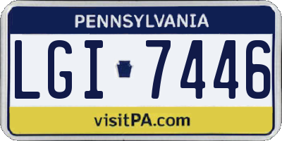 PA license plate LGI7446