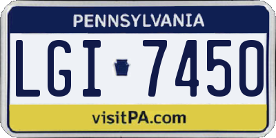 PA license plate LGI7450