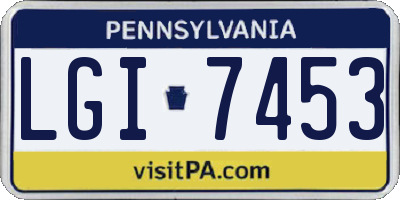 PA license plate LGI7453