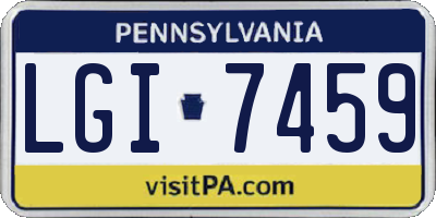PA license plate LGI7459
