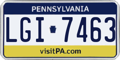 PA license plate LGI7463