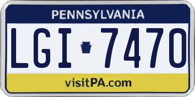PA license plate LGI7470