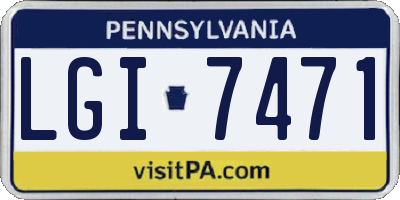 PA license plate LGI7471
