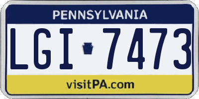 PA license plate LGI7473