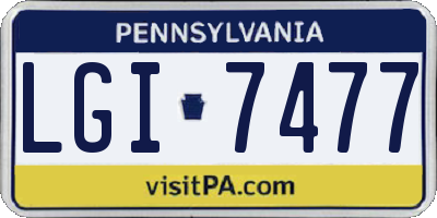 PA license plate LGI7477