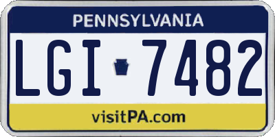 PA license plate LGI7482