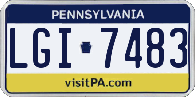 PA license plate LGI7483