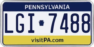 PA license plate LGI7488