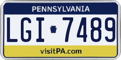 PA license plate LGI7489
