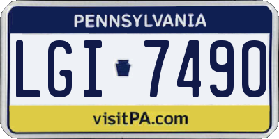 PA license plate LGI7490