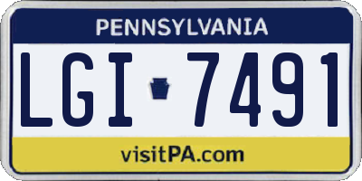 PA license plate LGI7491