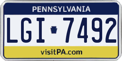 PA license plate LGI7492