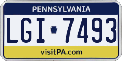 PA license plate LGI7493