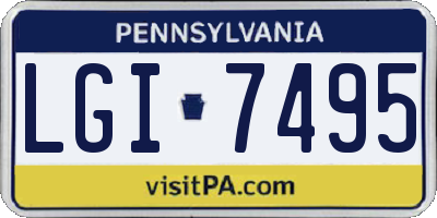 PA license plate LGI7495