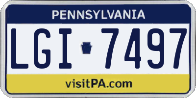 PA license plate LGI7497