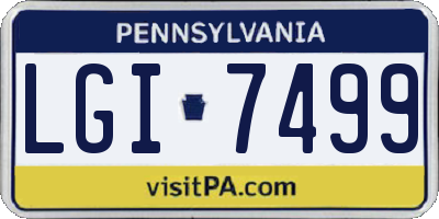 PA license plate LGI7499