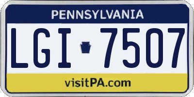 PA license plate LGI7507