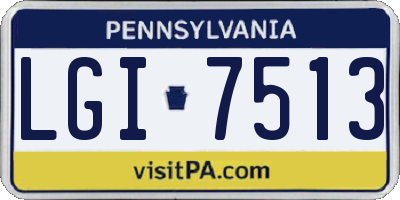 PA license plate LGI7513