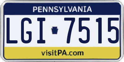 PA license plate LGI7515