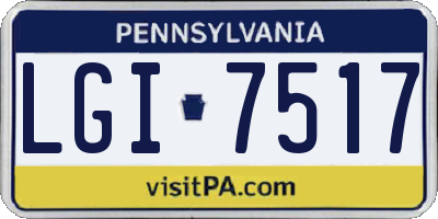 PA license plate LGI7517