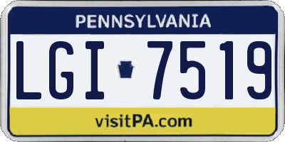 PA license plate LGI7519