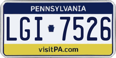 PA license plate LGI7526