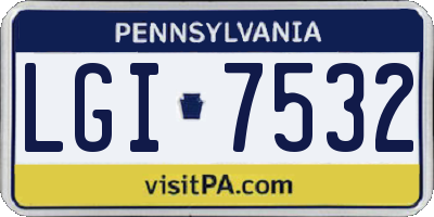 PA license plate LGI7532