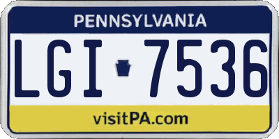 PA license plate LGI7536