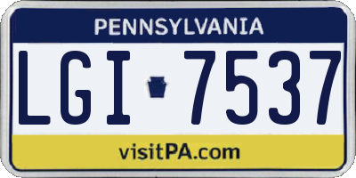PA license plate LGI7537