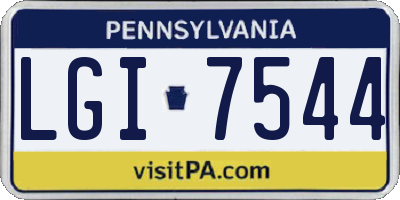 PA license plate LGI7544