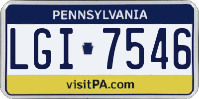 PA license plate LGI7546