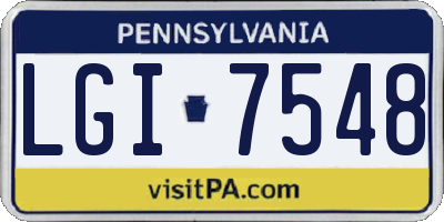 PA license plate LGI7548