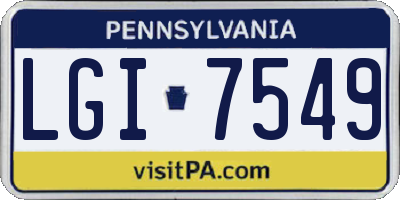 PA license plate LGI7549