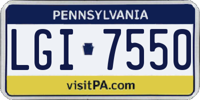 PA license plate LGI7550
