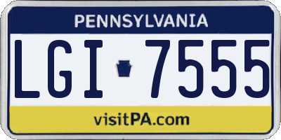 PA license plate LGI7555