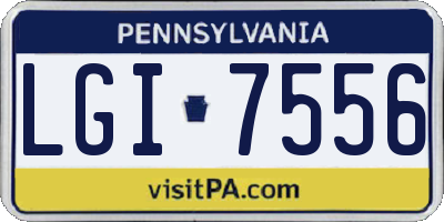 PA license plate LGI7556