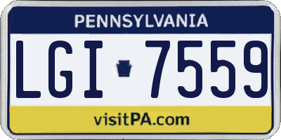PA license plate LGI7559