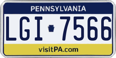PA license plate LGI7566