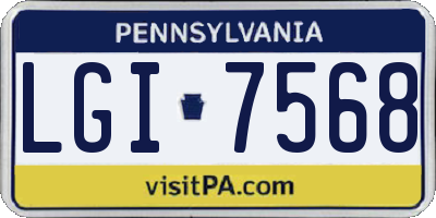 PA license plate LGI7568