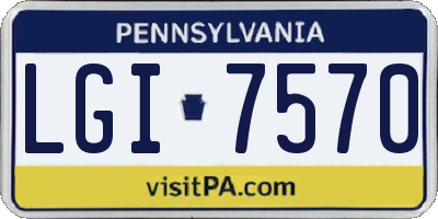 PA license plate LGI7570
