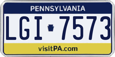PA license plate LGI7573